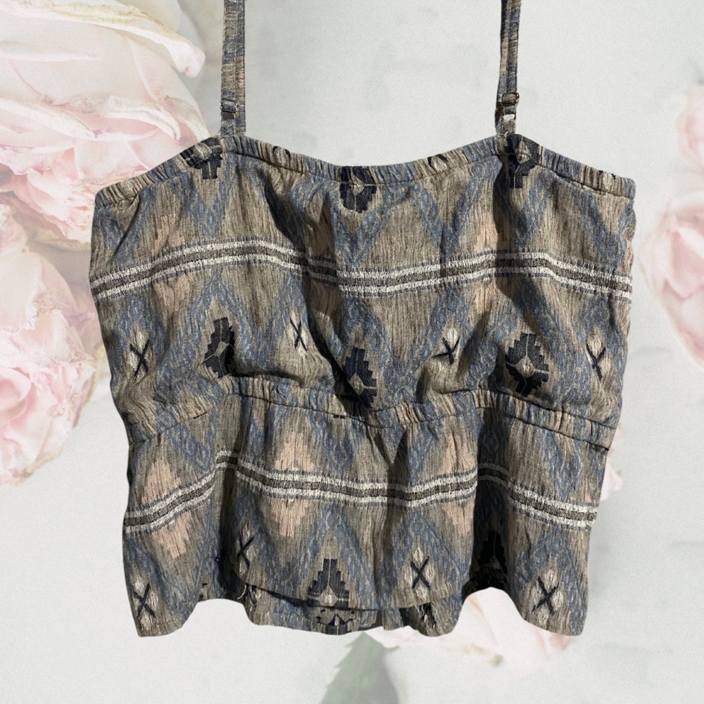 Patterned Blue Women's Aztec Tank - Picture 2 of 4